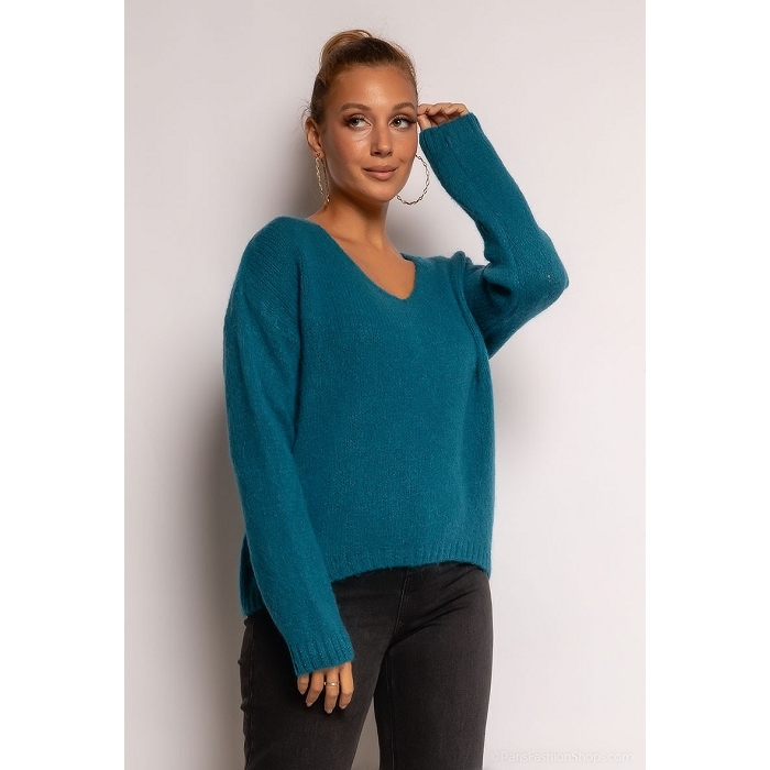 Scarpy creation pull en mohair et laine bleu1537211_2