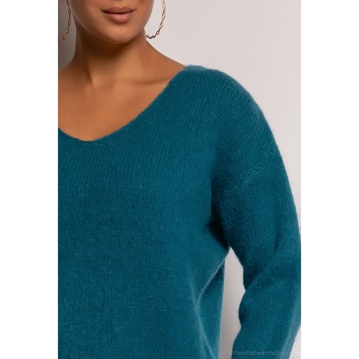 Scarpy creation pull en mohair et laine bleu1537211_3