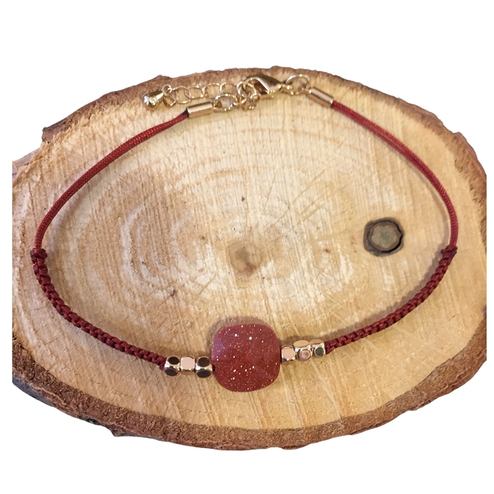 Scarpy creation bracelet cordon pierre marron1549809_5