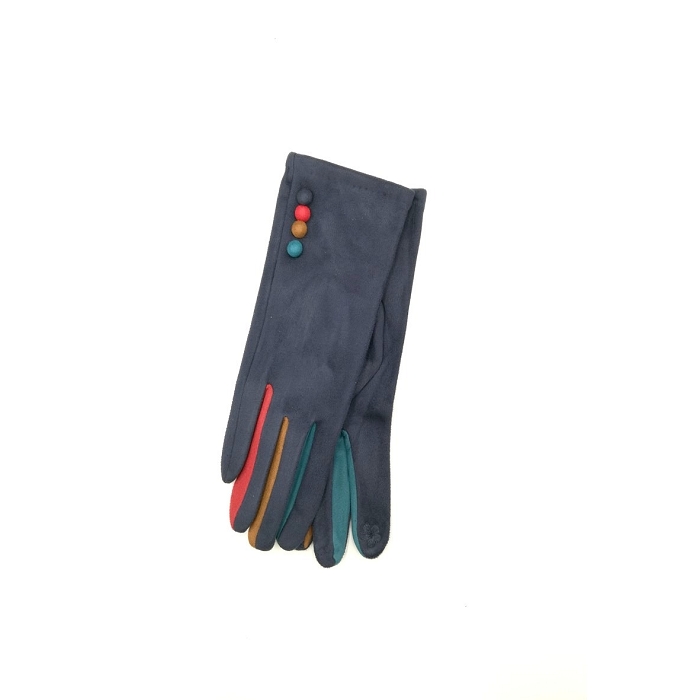 Scarpy creation gants tactiles boutons multicolore bleu