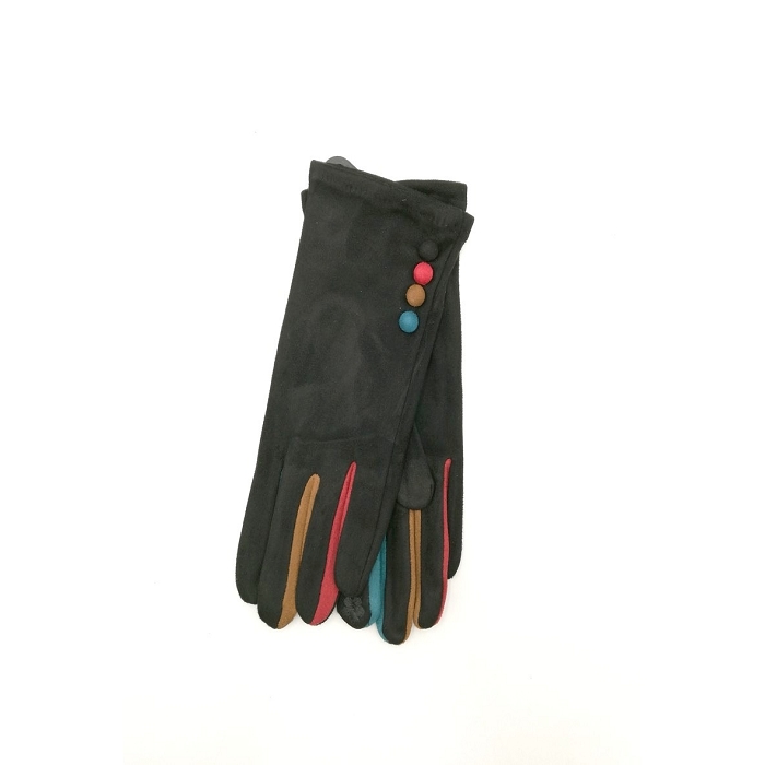 Scarpy creation gants tactiles boutons multicolore noir