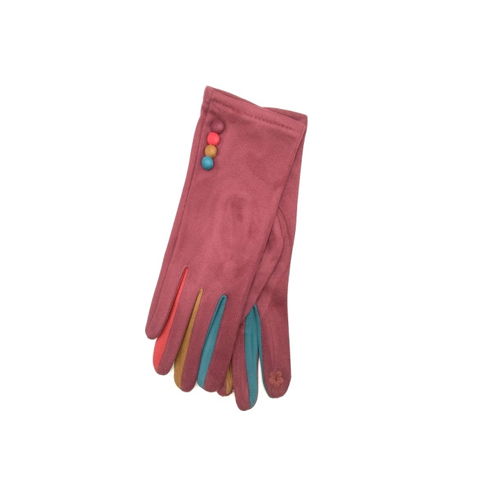 Scarpy creation gants tactiles boutons multicolore rouge