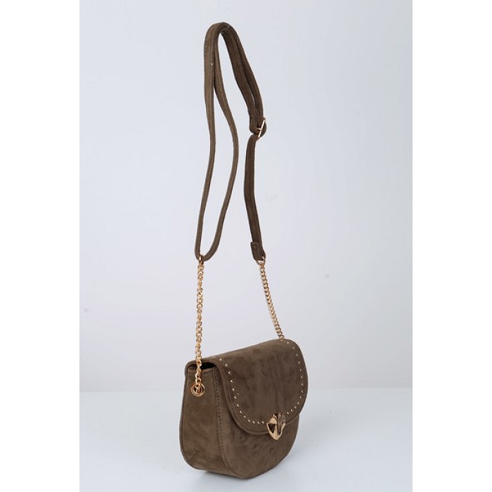 Scarpy creation my sac effet suede et cloute porte epaule et bandouliere yl vert1558302_2