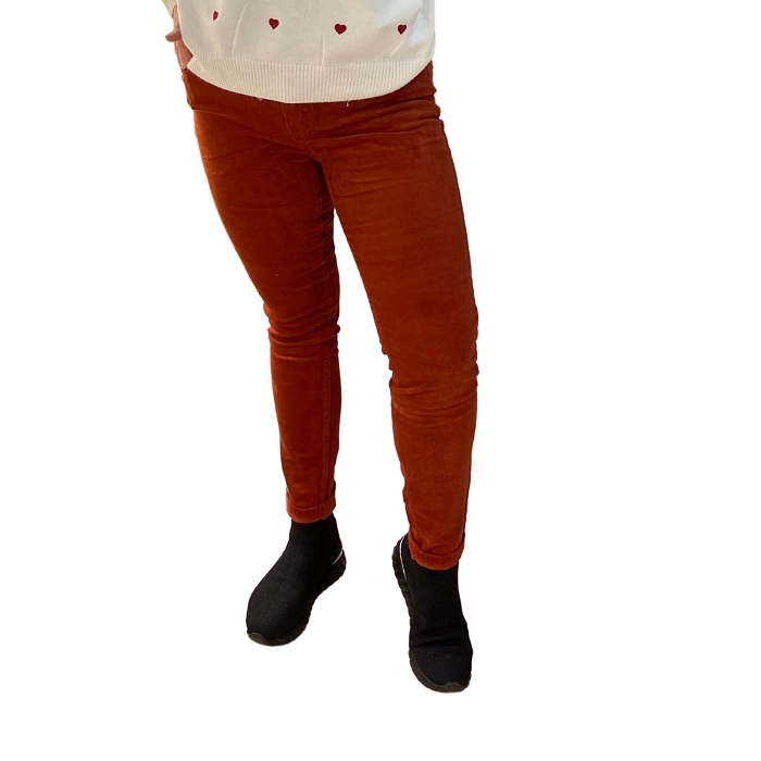 Scarpy creation pantalon velours cotele rouge