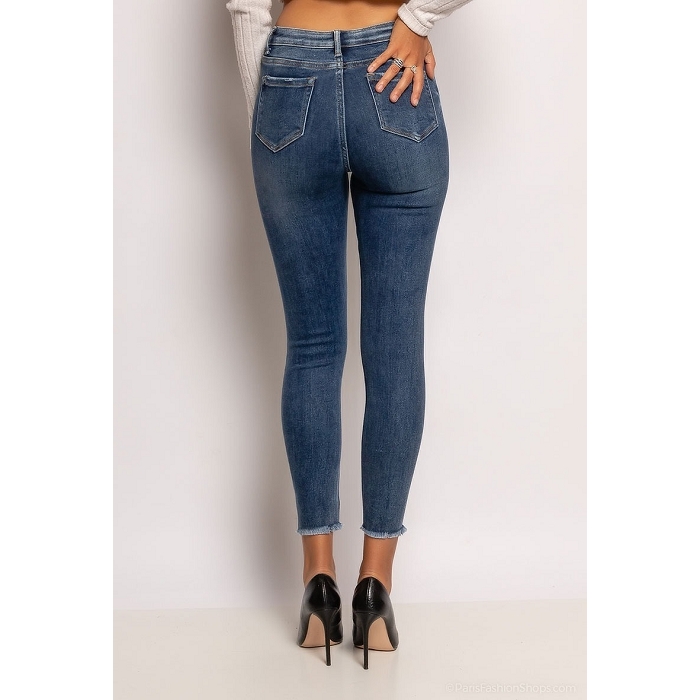 Scarpy creation jean skinny taille haute ourlet brut bleu1566401_4