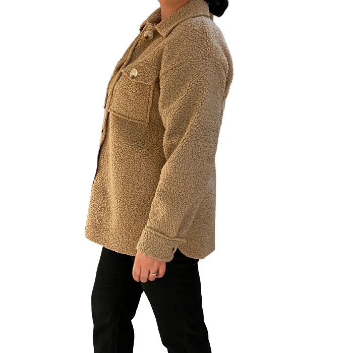 Scarpy creation veste gilet maille col chemise 2 poches plaquees avec rabat naturel1567001_2