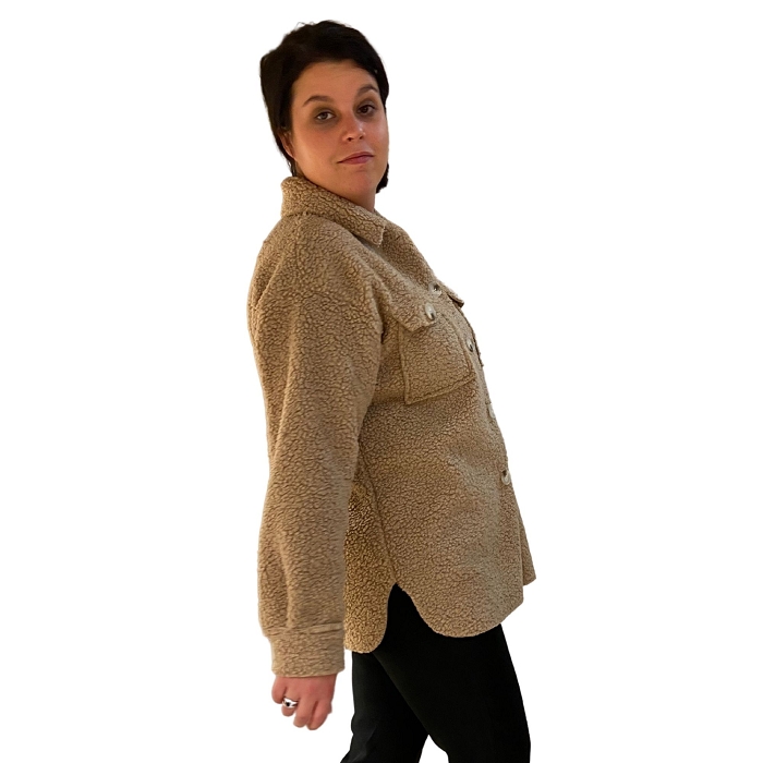 Scarpy creation veste gilet maille col chemise 2 poches plaquees avec rabat naturel1567001_4