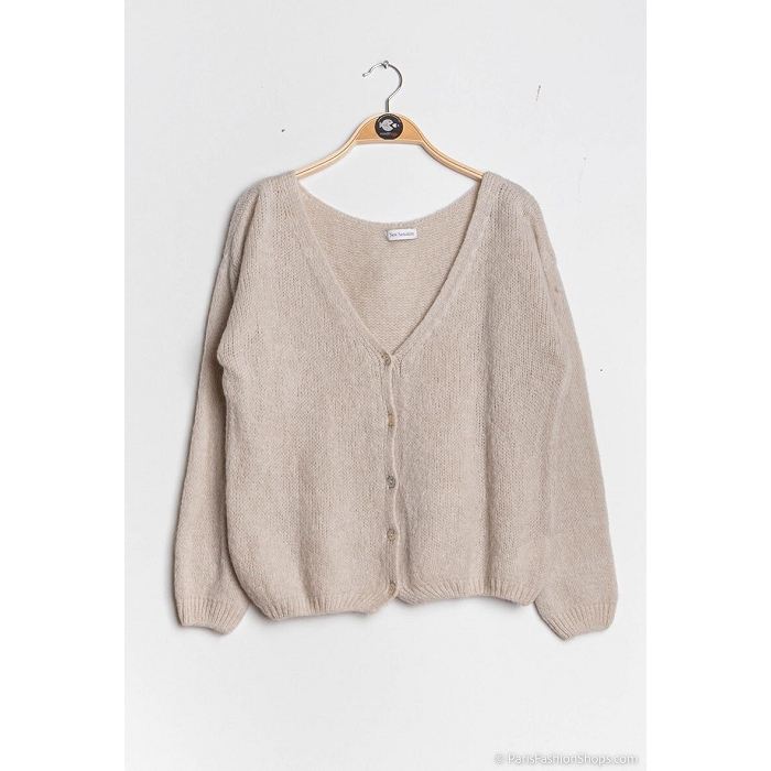 Scarpy creation my gilet mohair laine yl beige