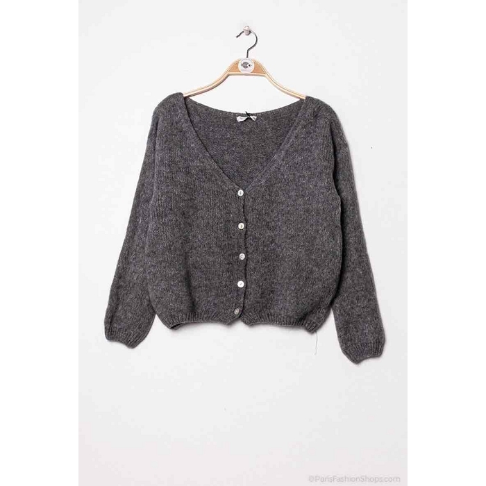 Scarpy creation my gilet mohair laine yl gris