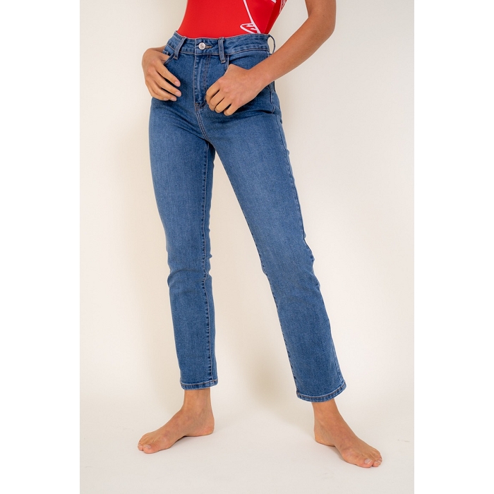Scarpy creation jeans high rise straight ladies bleu