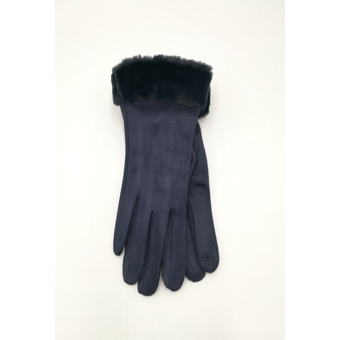 Scarpy creation gants tactiles fausse fourrure bleu