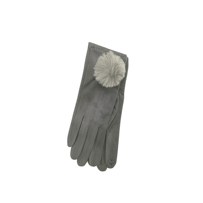 Scarpy creation my gants tactiles petits pompons yl gris