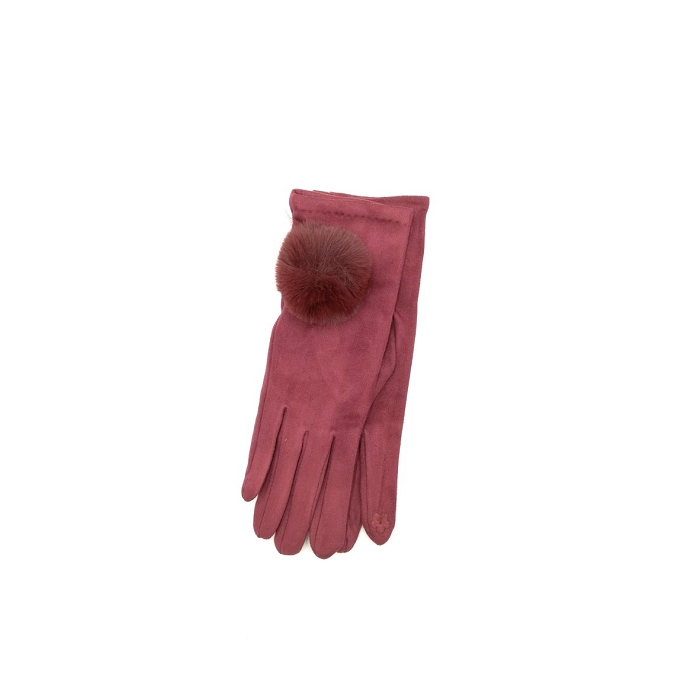 Scarpy creation gants tactiles petits pompons rouge