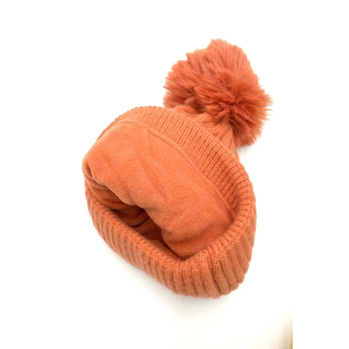Scarpy creation my bonnet pompon motif tricot yl orange1578005_2
