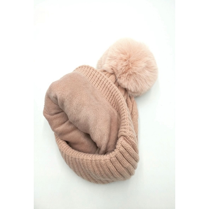 Scarpy creation my bonnet pompon motif tricot yl rose1578007_2