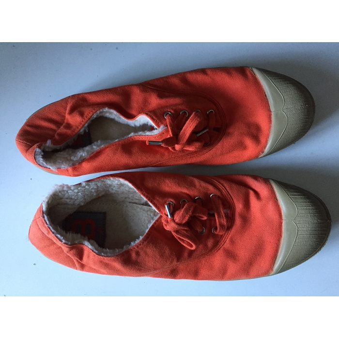 Le bon sens my bensimon tennis lacets fourrees yl orange