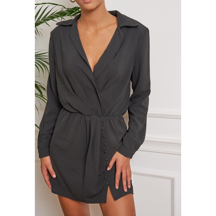 Scarpy creation robe courte manche longue noir