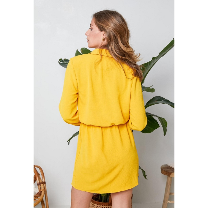 Scarpy creation robe courte manche longue jaune1637303_3