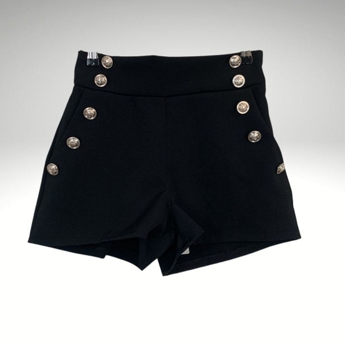 Scarpy creation short bouton sur poche noir