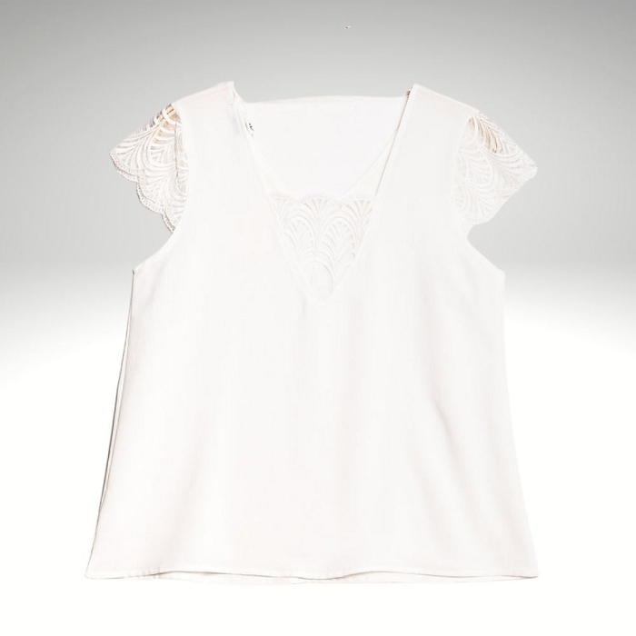 Scarpy creation monika blouse dos dentelle blanc