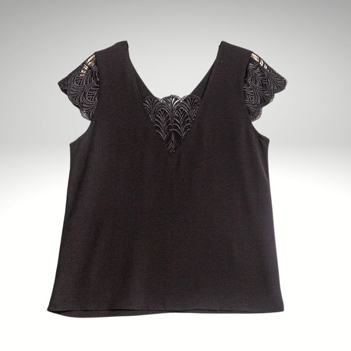 Scarpy creation monika blouse dos dentelle noir