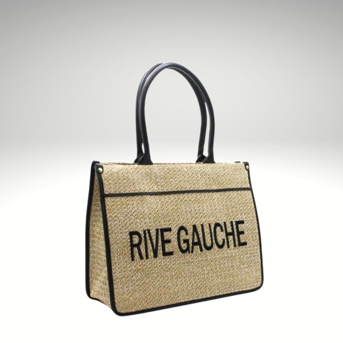 Rive gauche monaco sac cabas tresse noir