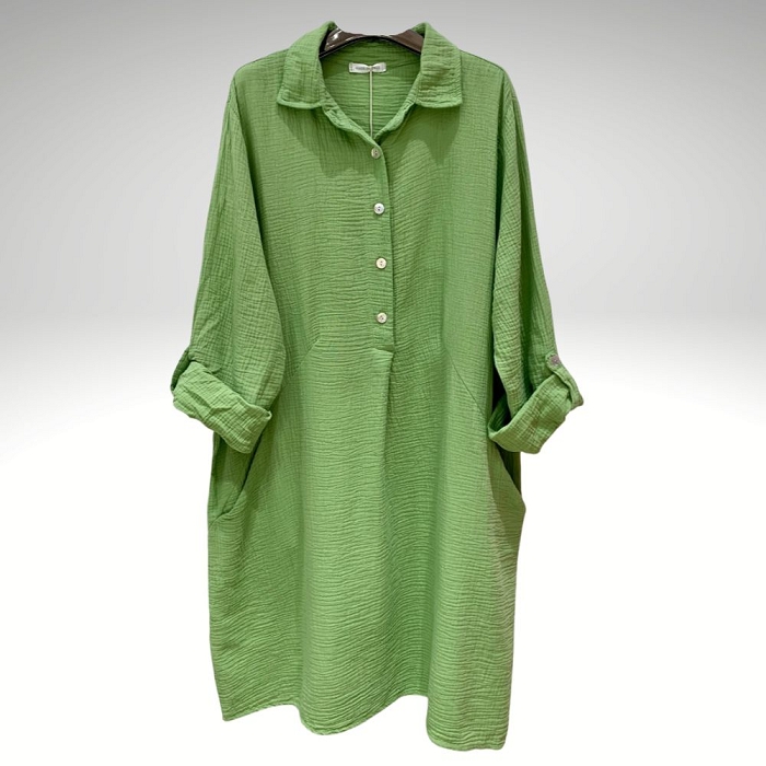 Scarpy creation precilia robe gaze de coton vert