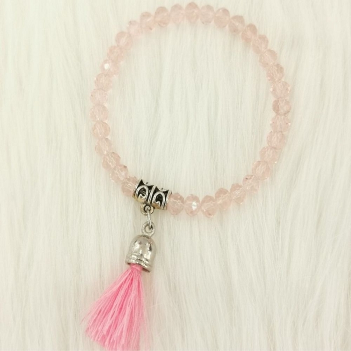 Scarpy creation my poupette bracelet pompon yl rose