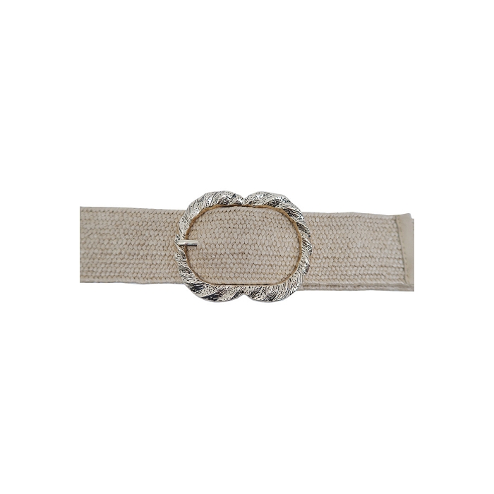 Scarpy creation ceinture raphy boucle metal beige