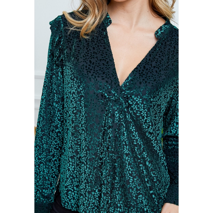 Scarpy creation kim blouse velour vert3091501_2