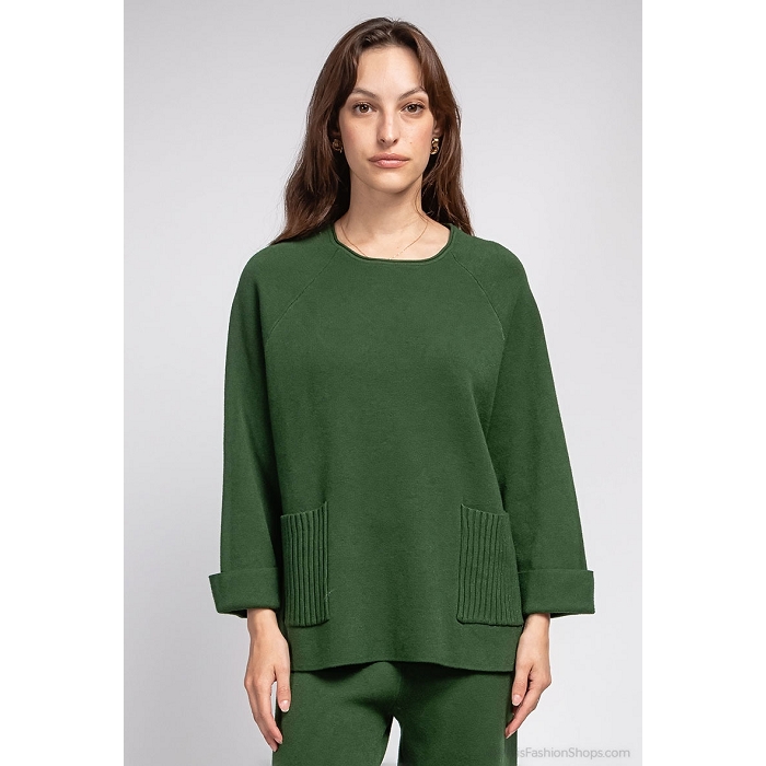 Scarpy creation charmy pull col rond vert