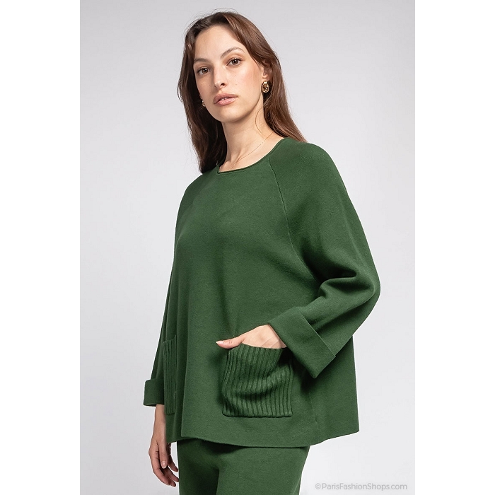 Scarpy creation charmy pull col rond vert3095701_3