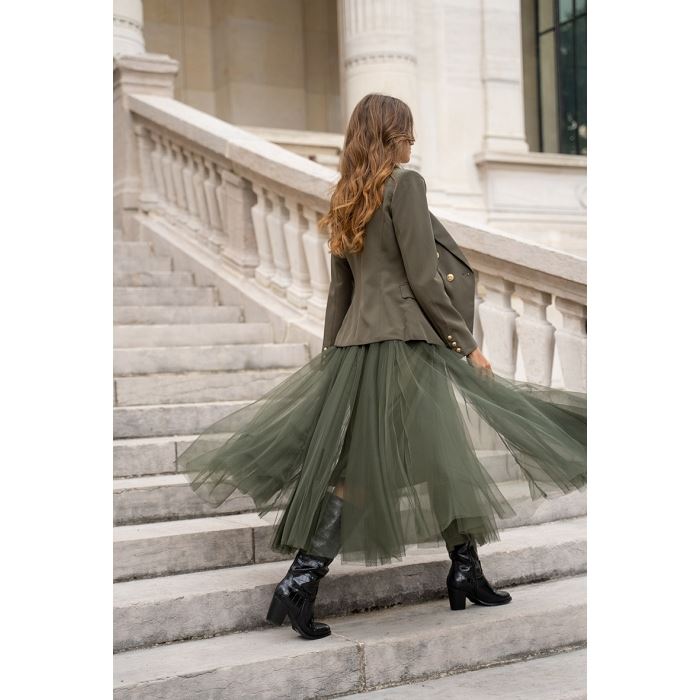 Scarpy creation choky jupe longue en tulle vert3103503_4