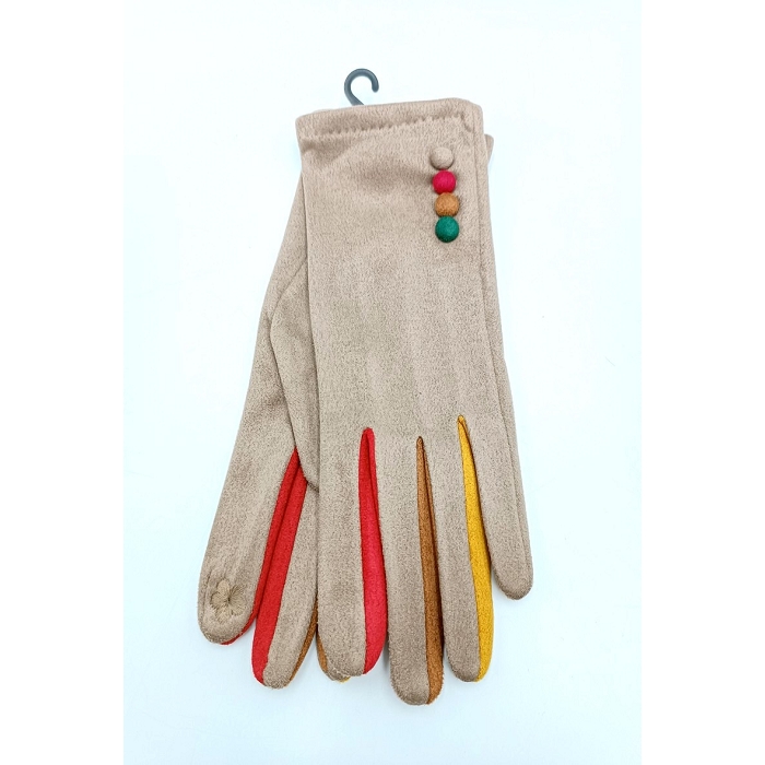 Scarpy creation my charmant gants tactiles a pompons yl beige