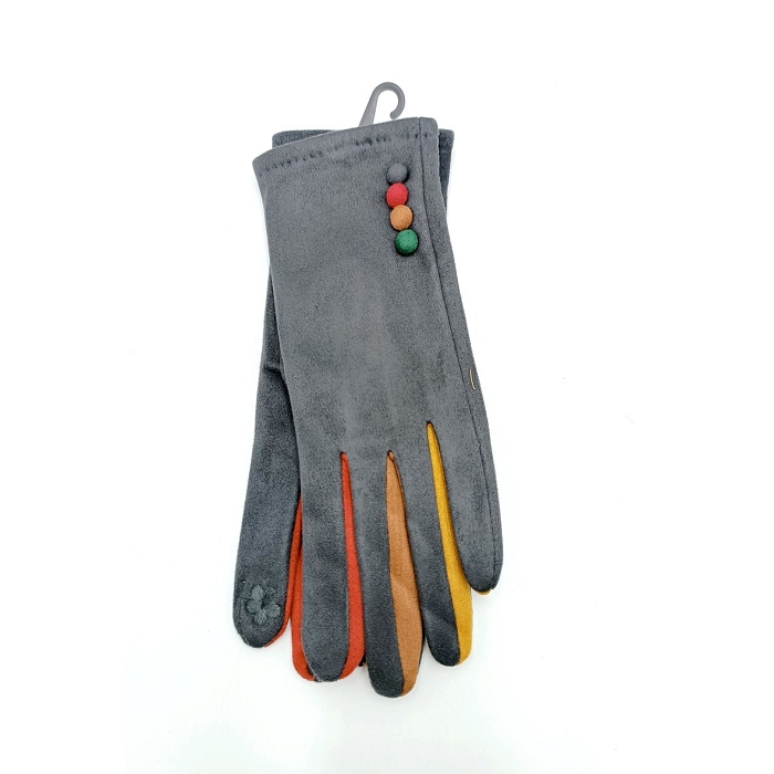 Scarpy creation charmant gants tactiles a pompons gris