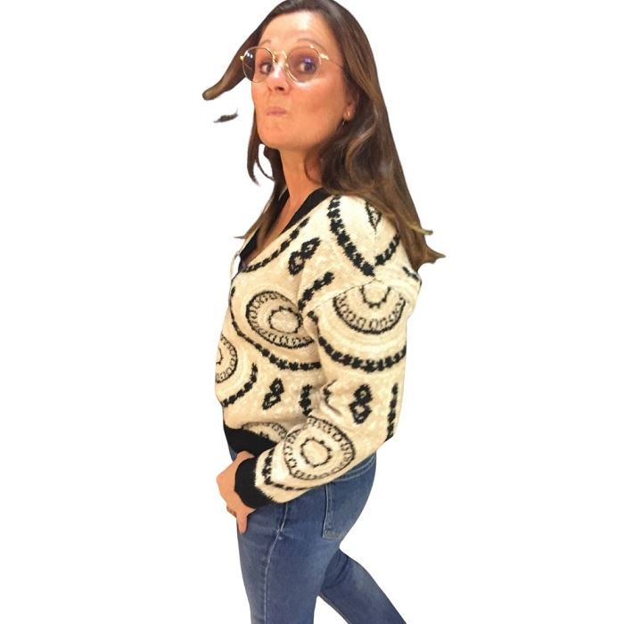Scarpy creation graciela cardigan jacquard arabesque beige