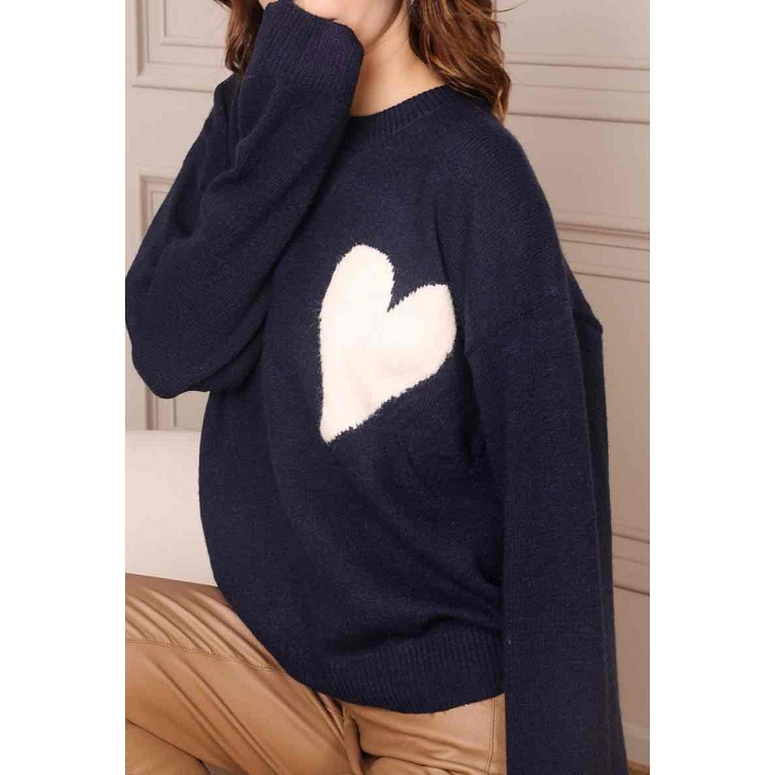 Scarpy creation musy pull a coeur bleu