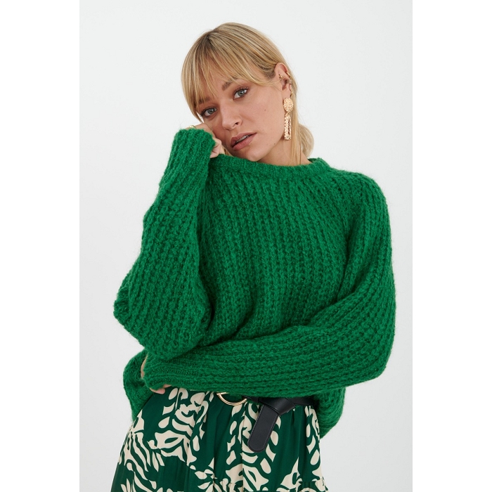 Scarpy creation noeline pull laine et mohair vert