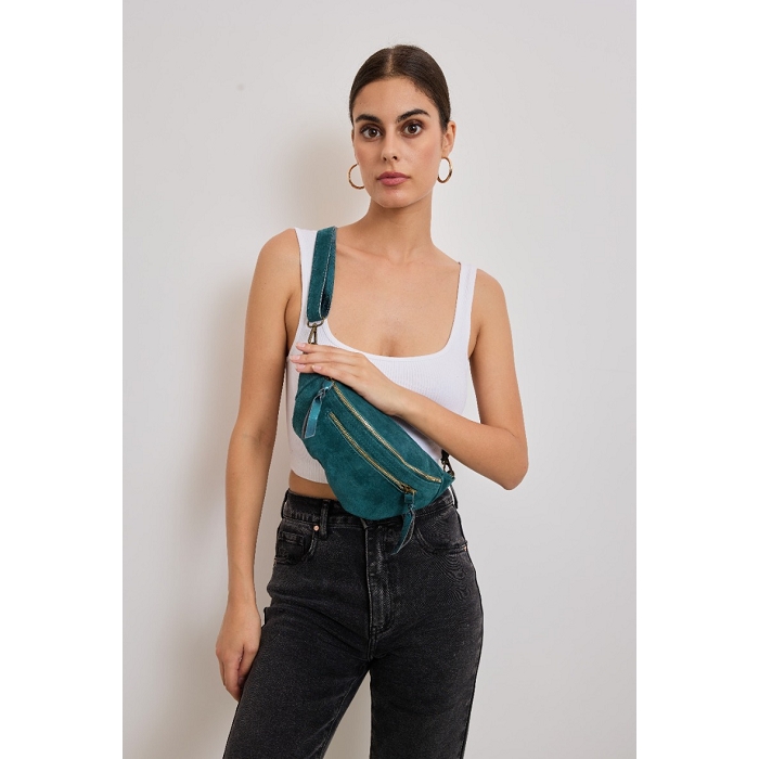 Scarpy creation my cina sac banane double zip yl bleu