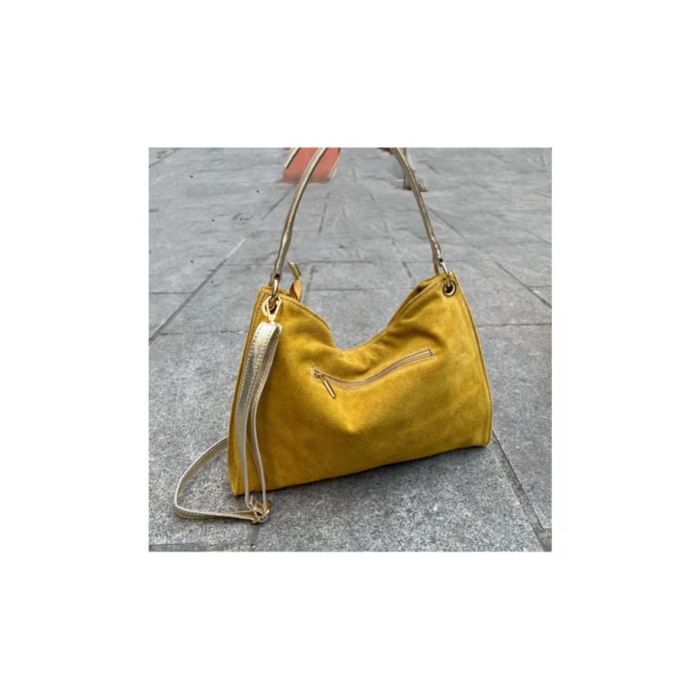 Scarpy creation my zaza sac epaule daim yl jaune3706704_2