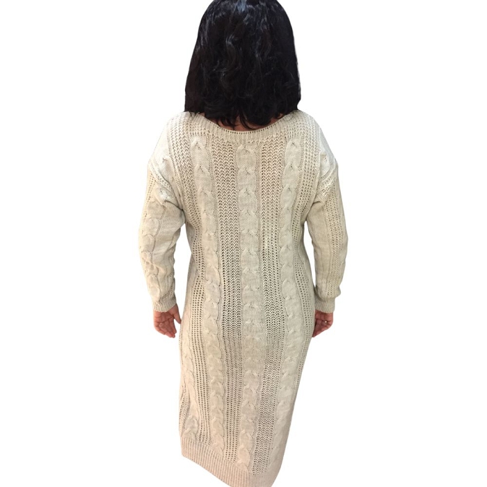 Scarpy creation my ines robe pull maill torsadee yl beige3711001_2