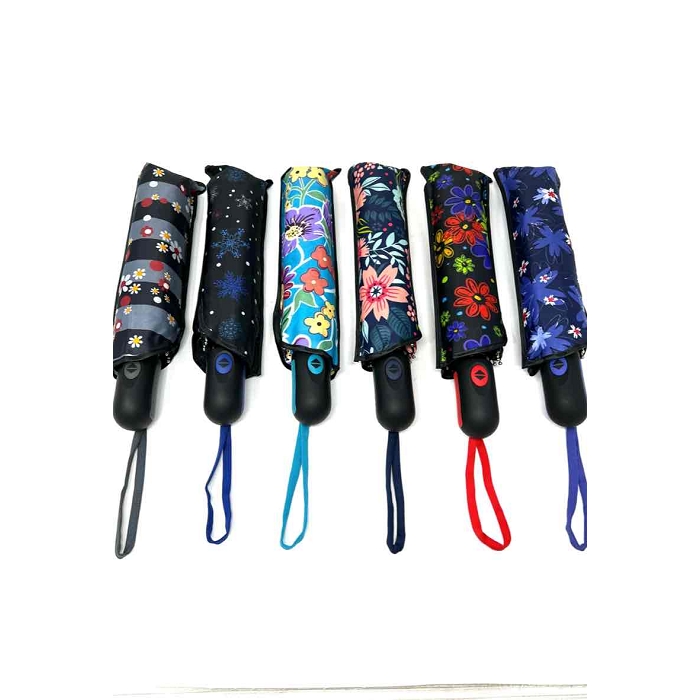 Scarpy creation parapluie automatique fleurs bleu