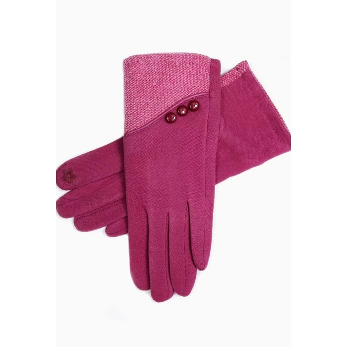 Scarpy creation gants bicolors double chaud rose