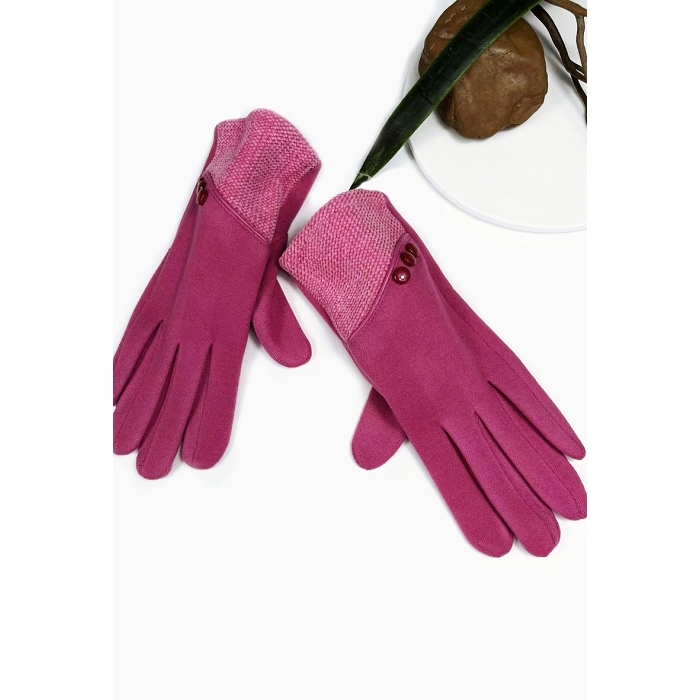Scarpy creation gants bicolors double chaud rose3711704_2