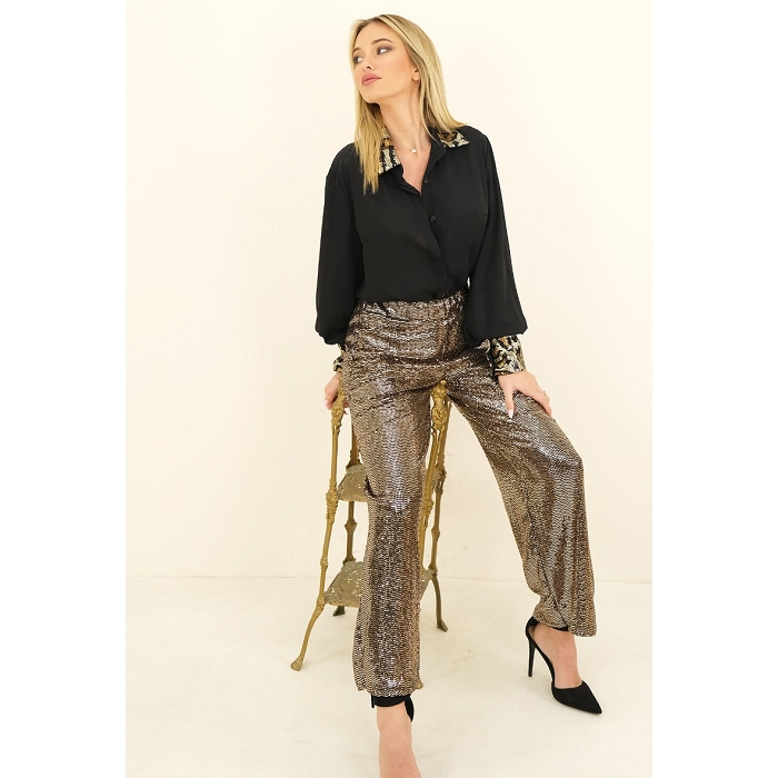 Scarpy creation letizia pantalon sequin or ceinture elestique or3713501_2