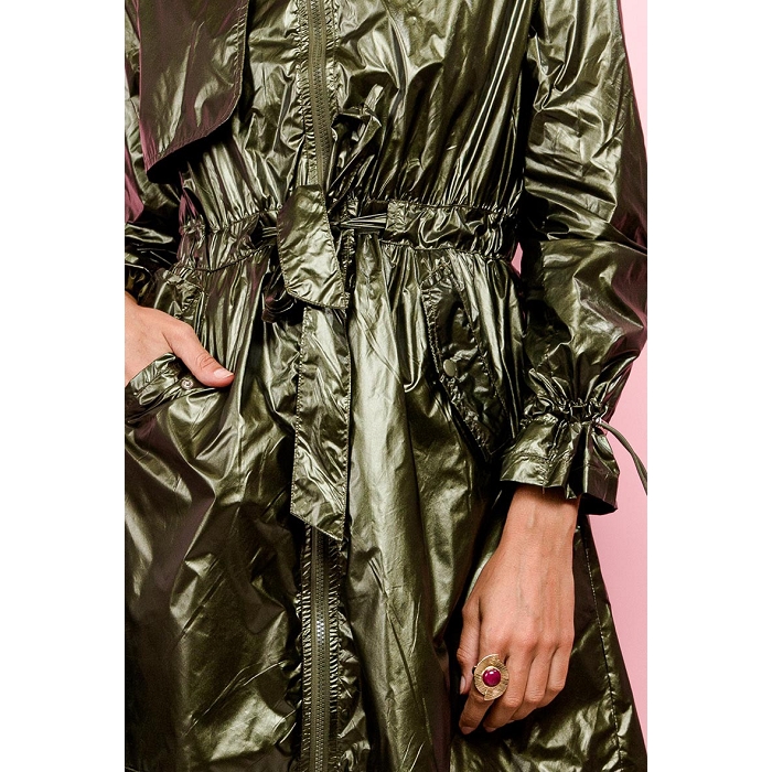 Scarpy creation my atti manteau trench impermeable metalise capuche yl vert3726301_2