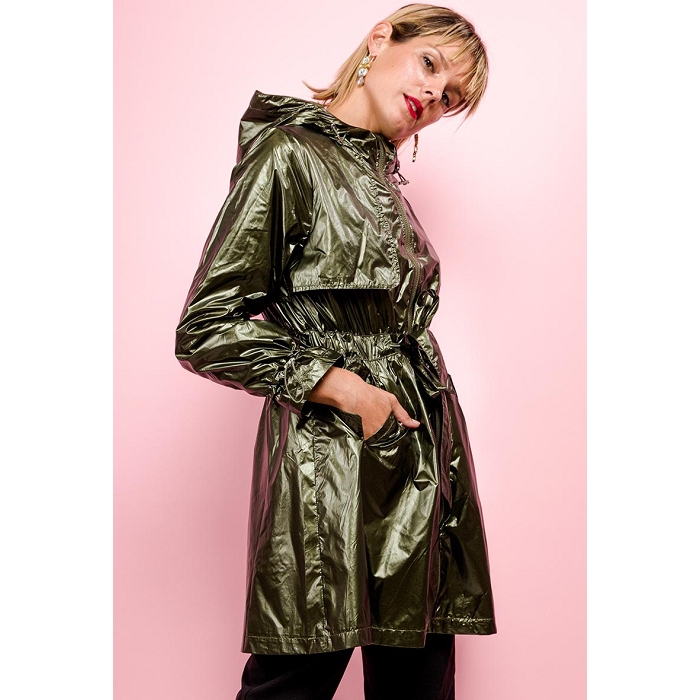 Scarpy creation my atti manteau trench impermeable metalise capuche yl vert3726301_3