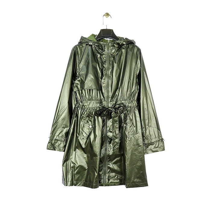 Scarpy creation atti manteau trench impermeable metalise capuche vert3726301_5