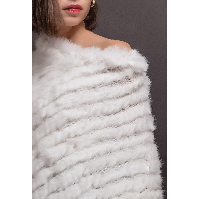Scarpy creation my chocki poncho vrai fourrure yl beige3726601_3