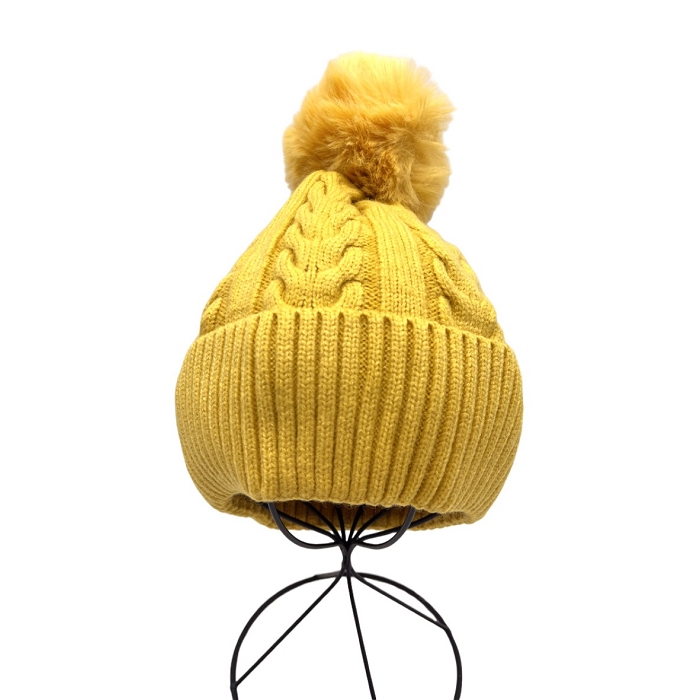 Scarpy creation my bonnet pompon amovible revers yl jaune3733204_4